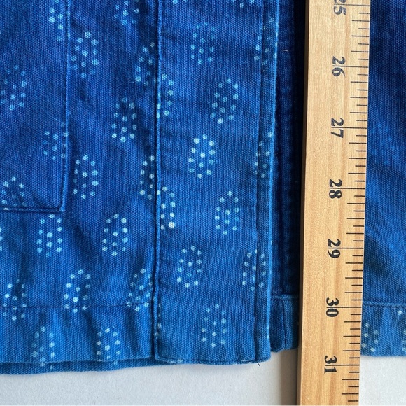 XL Eileen Fisher Kimono Jacket Block Printed Denim Organic Cotton - Picture 13 of 14